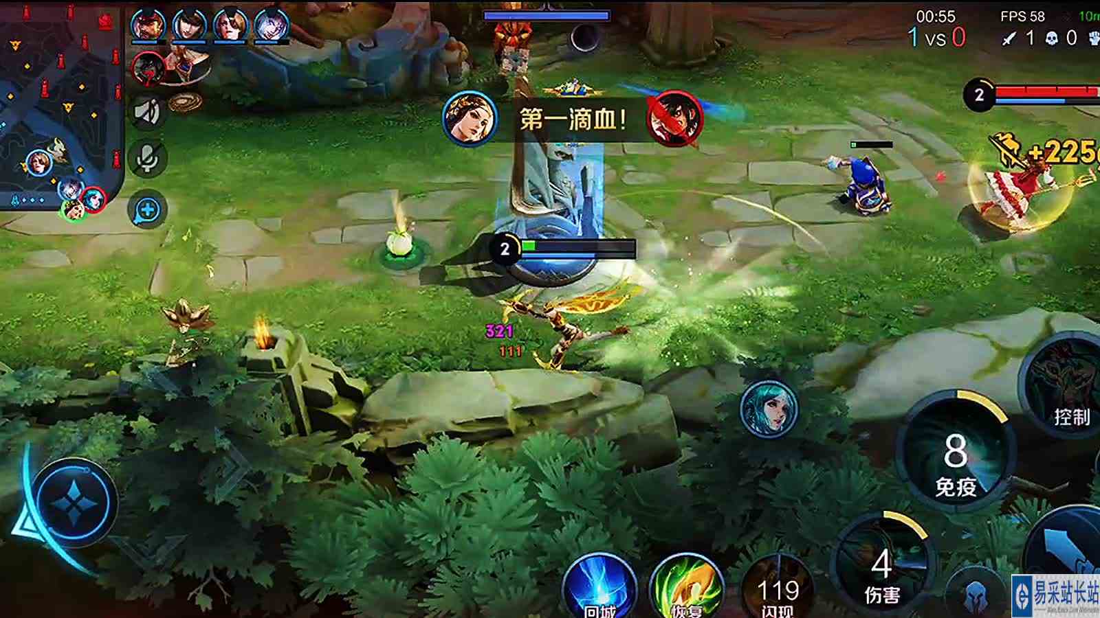 神射手虞姬打得蒙犽，毫无还手之力！  组队#最强射手组