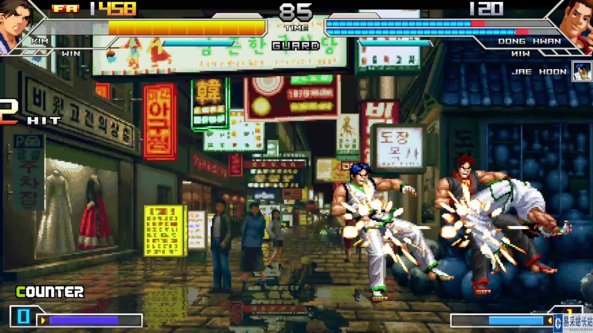 拳皇EX，金甲唤一打二，教训两个儿子