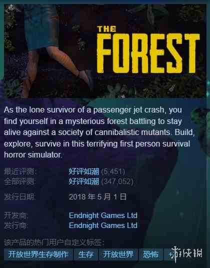 Steam每日特惠:《森林》只要17.5元《恶灵附身2》骨折