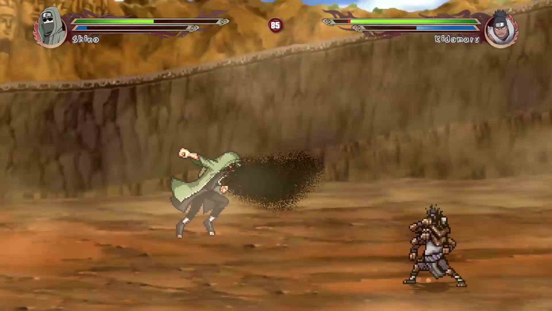 火影忍者MUGEN，鬼童丸VS志乃，吐丝攻击