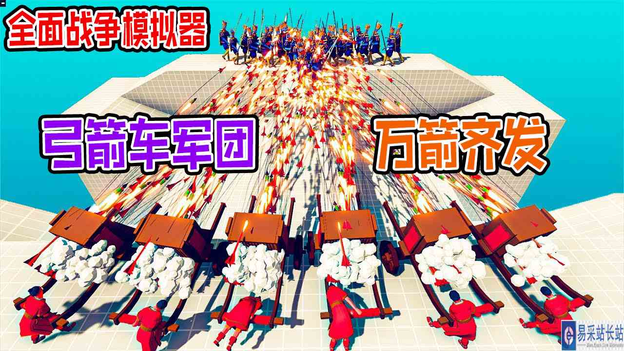 全面战争模拟器：古代派系弓箭车军团vs各神族派系战士#全面战争模拟器#全面战争