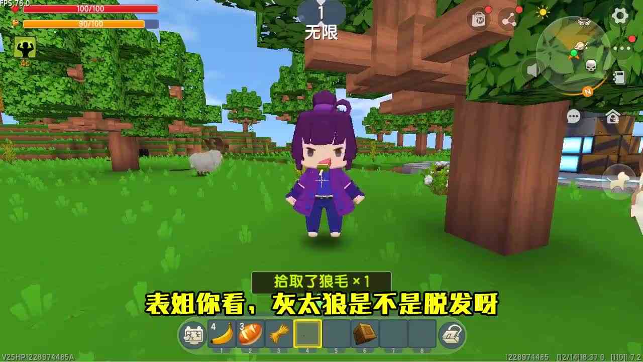 迷你世界：狼人生存！闯入羊群获得属性，制作狼皮能召唤狼人作战