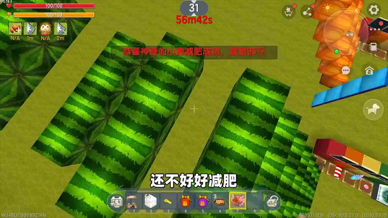 迷你世界：玩家想从170斤减到95斤，用力过猛，体重轻了体型没变