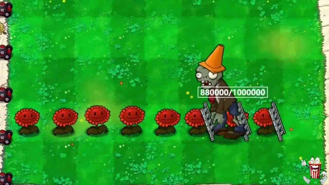 植物大战僵尸：100万血量的路障僵尸！哪种植物打得过他？