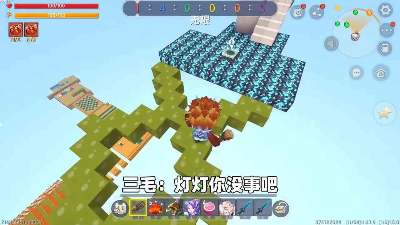 迷你世界：野人来了！灯灯和三毛假装NPC，玩家故意不揭穿他们