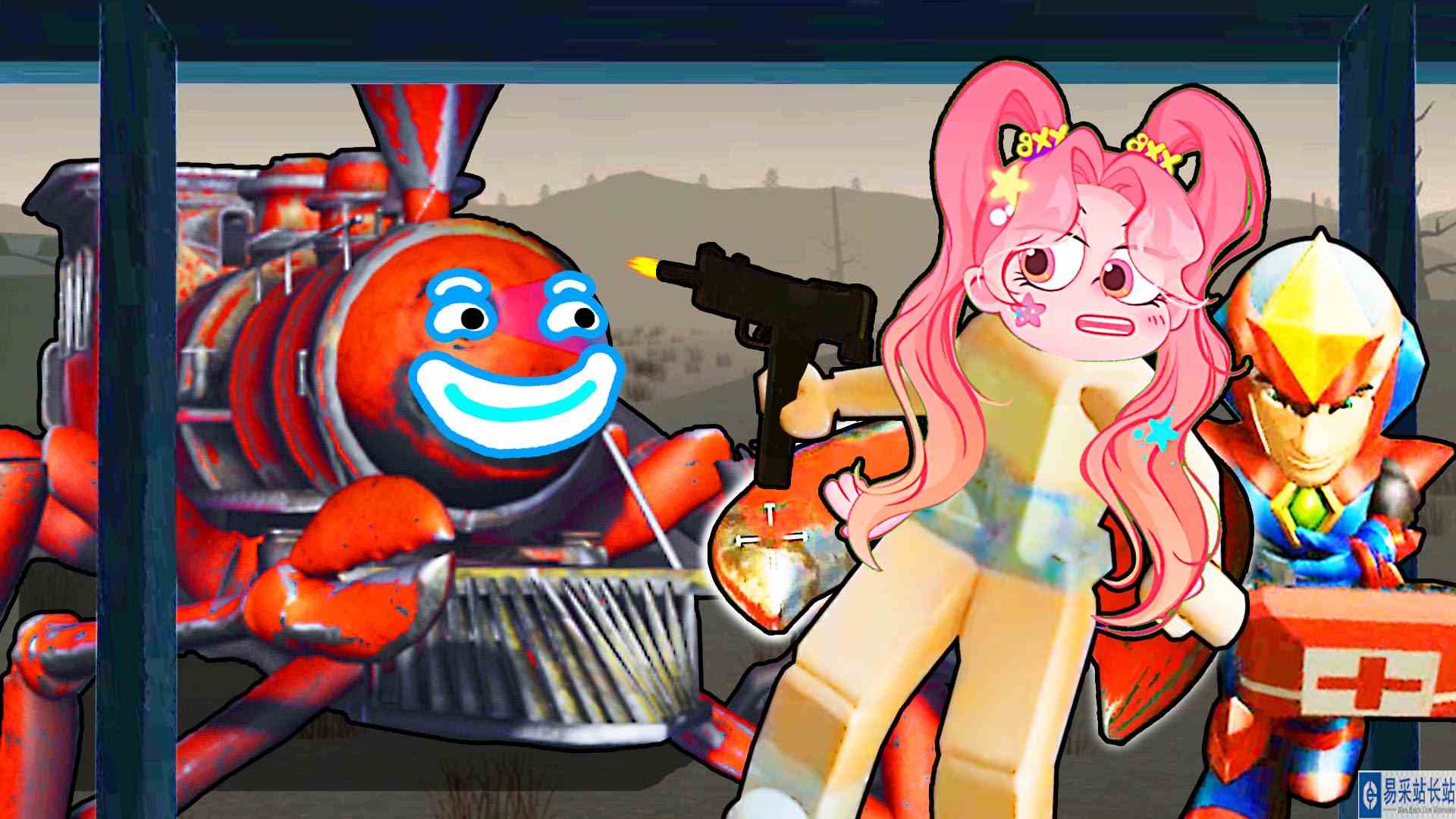 Roblox龙虾火车头 托马斯小火车长出了大钳子和脚，这不是多脚虫吗！#小熙解说