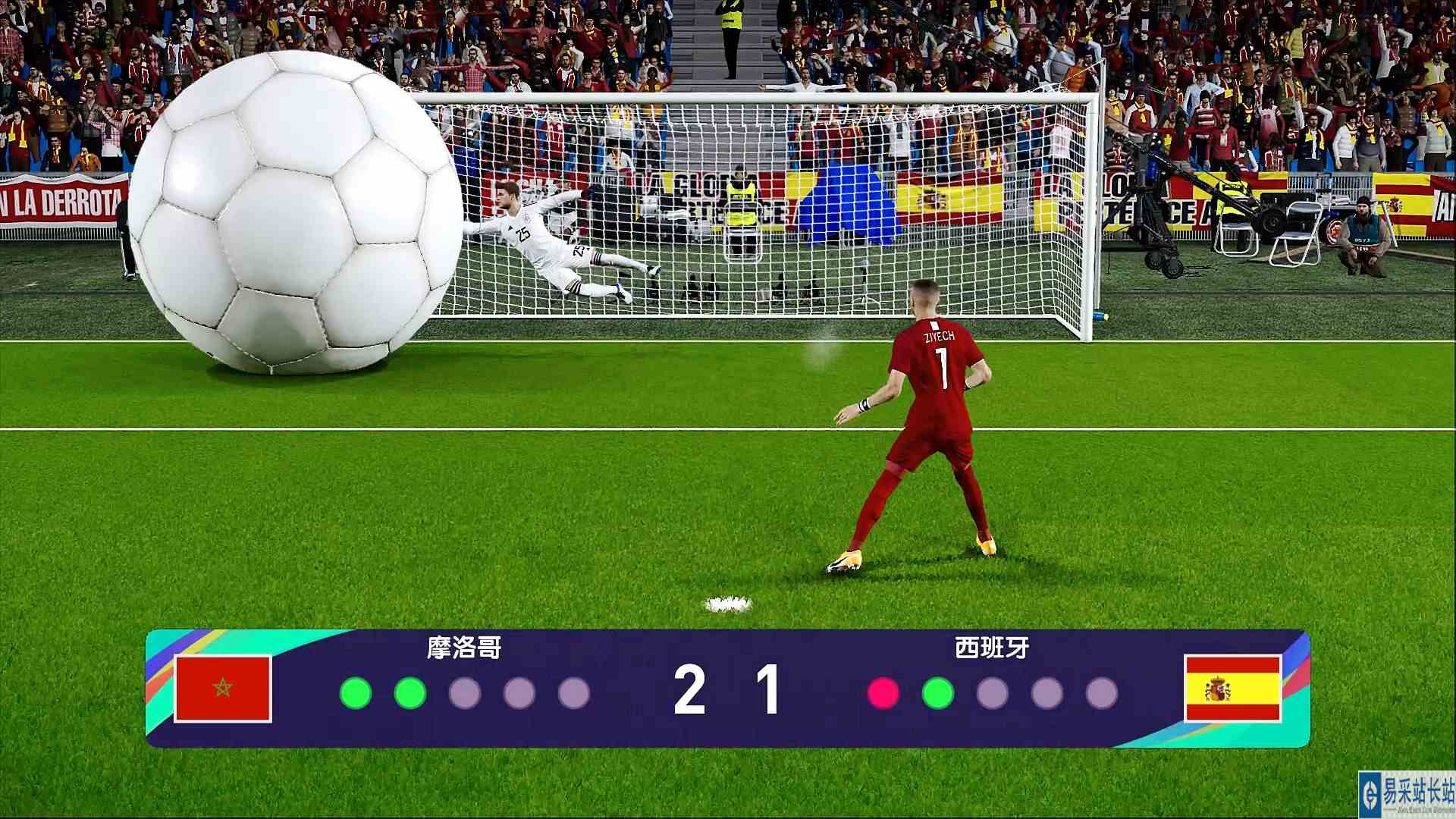 实况足球搞笑点球大战：摩洛哥vs西班牙，踢个点球那么难吗？ #游戏剧场吃瓜看戏