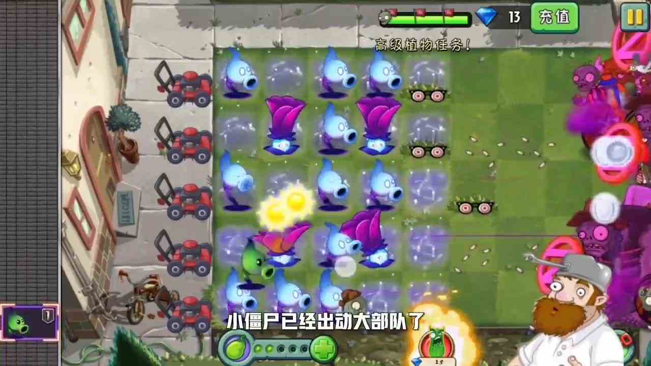 植物大战僵尸：后台这么多植物！小僵尸，你敢动吗？
