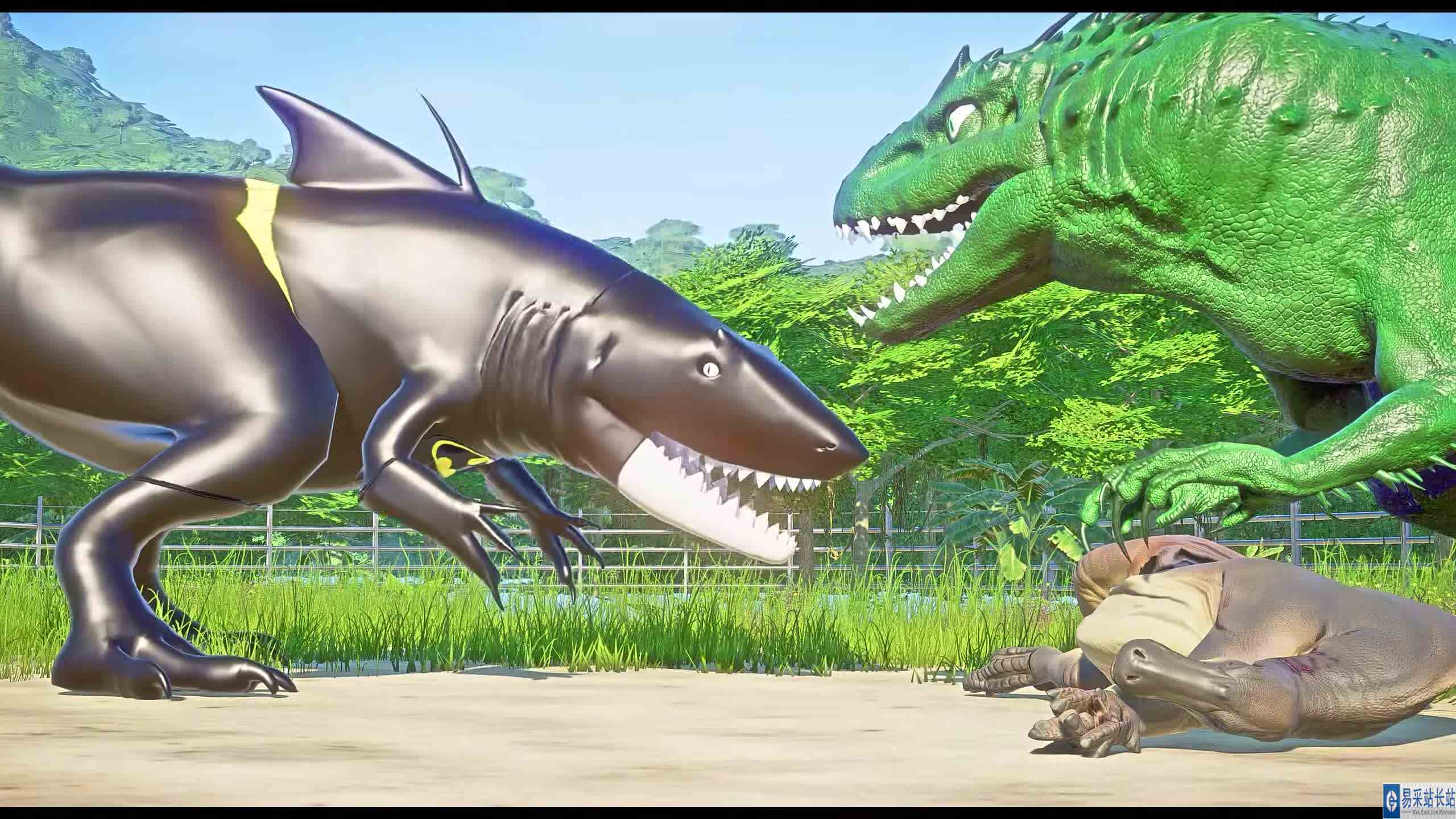 绿巨狂暴龙 VS 魔牛龙、霸王龙 ~ 侏罗纪世界进化 #游戏新星扶持计划 