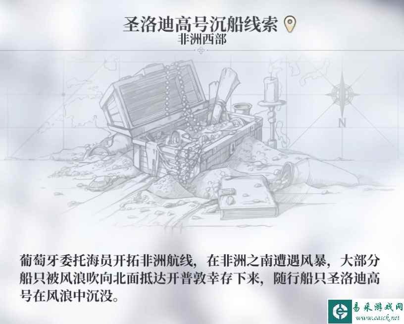 风帆纪元圣洛迪高沉船位置分享