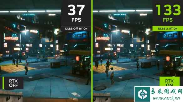 《赛博2077》DLSS3开、关对比 帧数提升原地起飞！