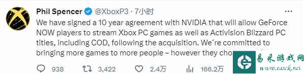 微软英伟达签10年合约 GeForce Now将能玩到XB游戏