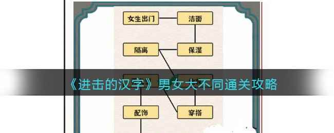 《进击的汉字》男女大不同通关攻略