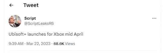 传闻：Ubisoft+将于4月登陆Xbox平台