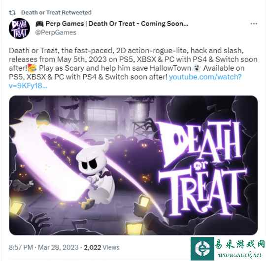 2D动作roguelite游戏《Death or Treat》5月6日上线