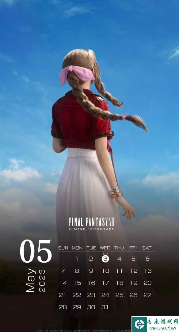 《FF7重制版》官方发布5月日历壁纸 和爱莉丝约会吗?