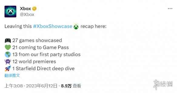 官方公布Xbox发布会数据!展示27款游戏 13款是第一方