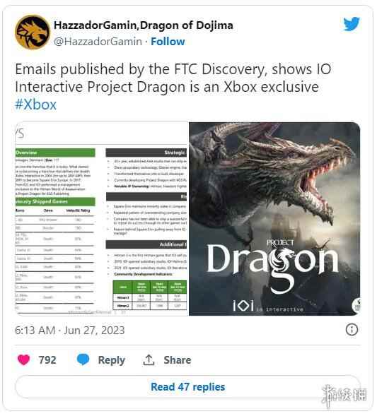 曝《杀手》工作室 奇幻RPG“龙计划”将是Xbox独占