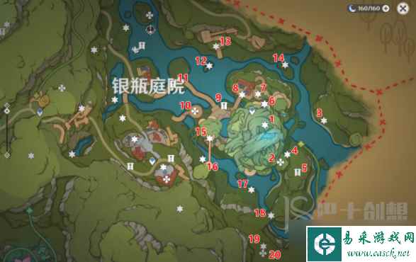 原神银瓶庭院东欢兴礼券位置在哪 原神3.8银瓶庭院东欢兴礼券位置分布