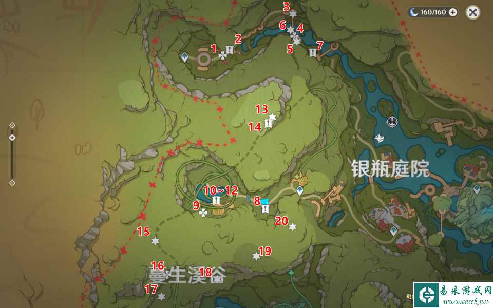 原神蔓生溪谷北部礼券位置 3.8蔓生溪谷礼券全收集