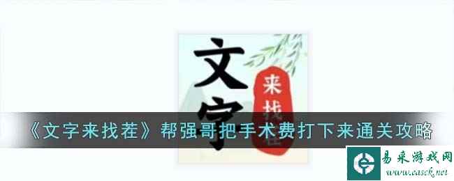 《文字来找茬》帮强哥把手术费打下来通关攻略