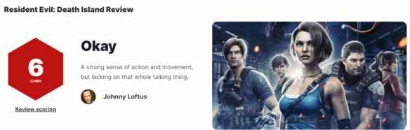CG电影《生化危机：死亡岛》IGN评分6分：配音很呆板