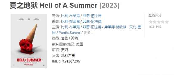 喜剧恐怖片《夏之地狱》主演比利发布首张剧照