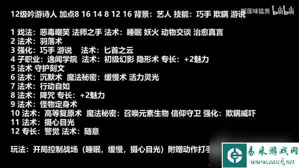 博德之门3吟游诗人开荒构筑详情
