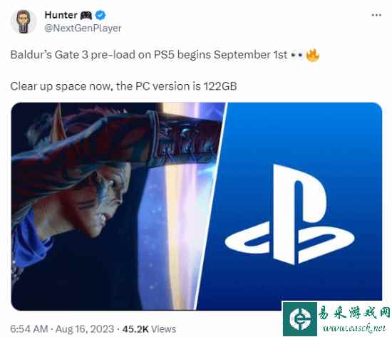 PS玩家的福音来了!PS5版《博德之门3》即将开启预载