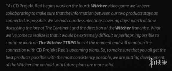 《巫师TTRPG》停更让路！《巫师4》已进入开发阶段