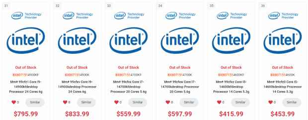 平均性能提升仅3%，Intel 14代酷睿提在加拿大提前上架加拿大：价格全线上涨