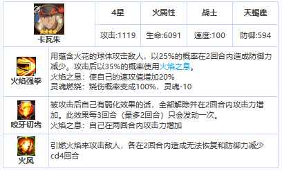 《第七史诗》四星英雄卡瓦朱介绍一览