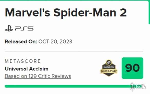 评分略微降低!《漫威蜘蛛侠2》M站综合评分降低至90分