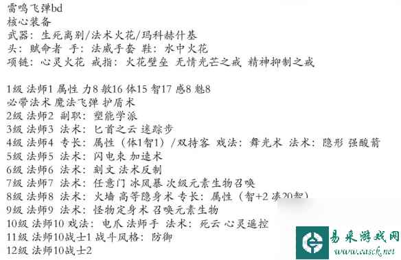 《博德之门3》雷鸣飞弹法师构筑