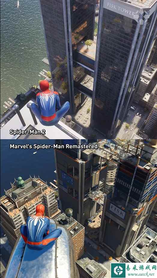 《漫威蜘蛛侠2》与《漫威蜘蛛侠重制版》地图更改对比