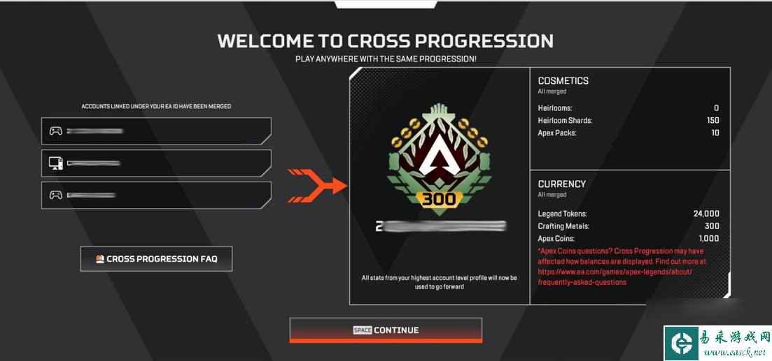 重生公布《Apex英雄》跨平台进度同步功能详情