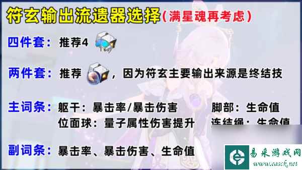 崩坏星穹铁道符玄遗器选择什么好 最佳遗器搭配攻略