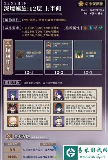 原神3.3深境螺旋怎么通过 3.3深境螺旋通关攻略