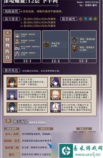 原神3.3深境螺旋怎么通过 3.3深境螺旋通关攻略