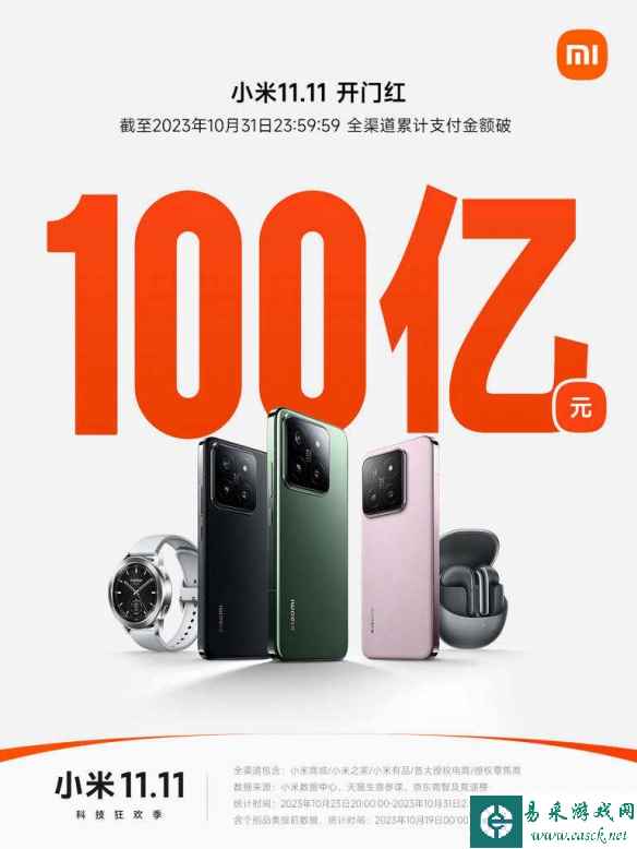 小米双11赢麻了！全渠道累计支付金额已经突破100亿！