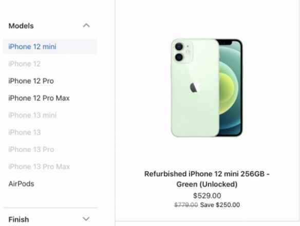 256GB款iPhone12mini官翻机上架苹果官网：售价3850元