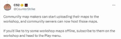 《CS2》新补丁更新：创意工坊地图上线 大量问题修复