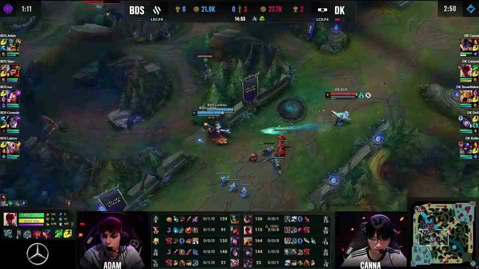 贱贱的，Canyon盲僧打断妮蔻TP发布隆表情，S13瑞士轮有趣瞬间