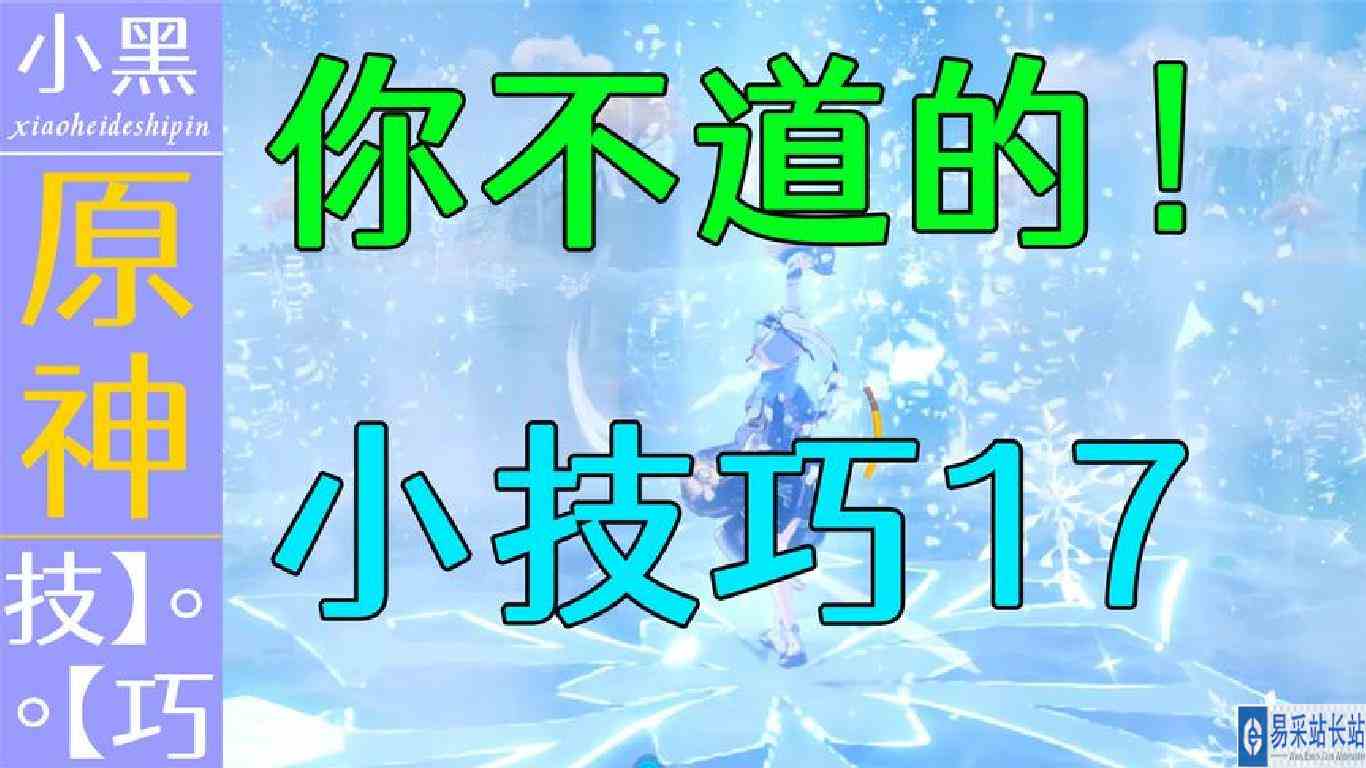 【原神】小技巧 成为大佬必备 你绝对不知道17.0【小黑】