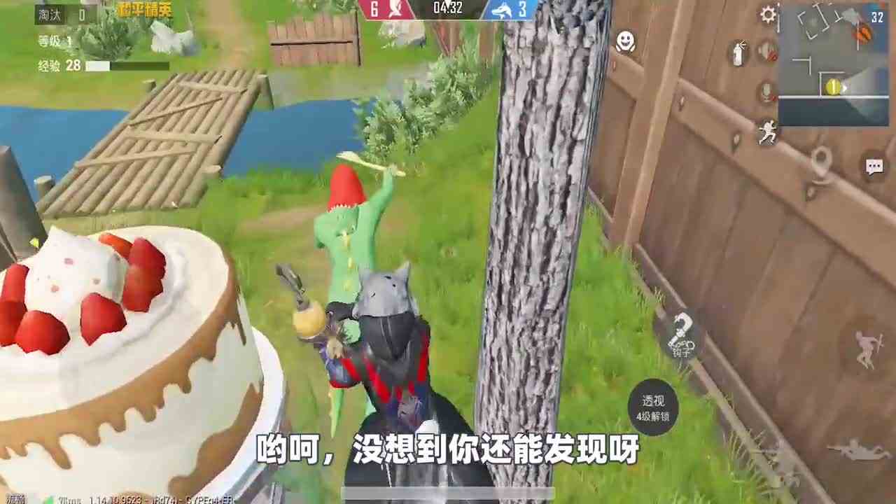 和平精英：大灰狼“淘汰”4个小红帽，卡好钩子时间，一锤一个