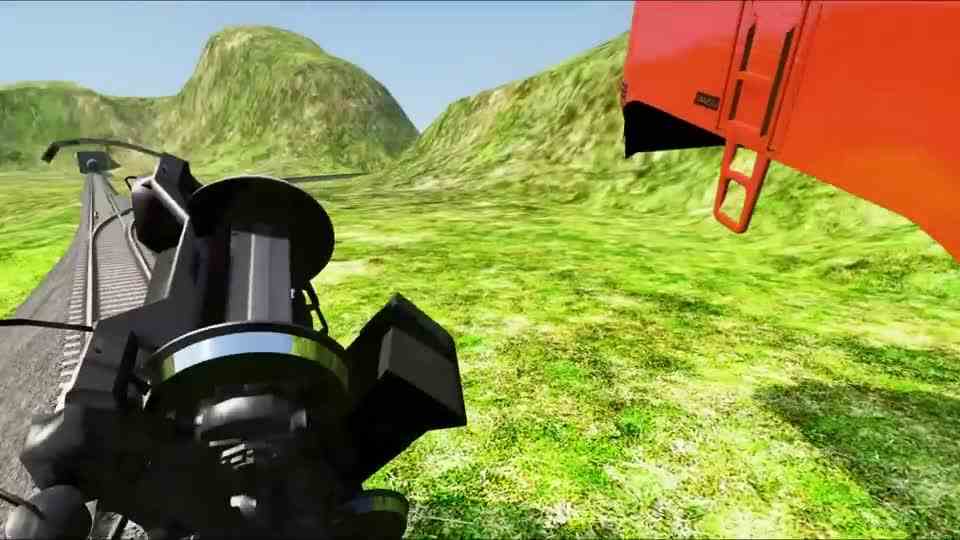 车祸模拟：带缆桩崩溃，火车撞击事故