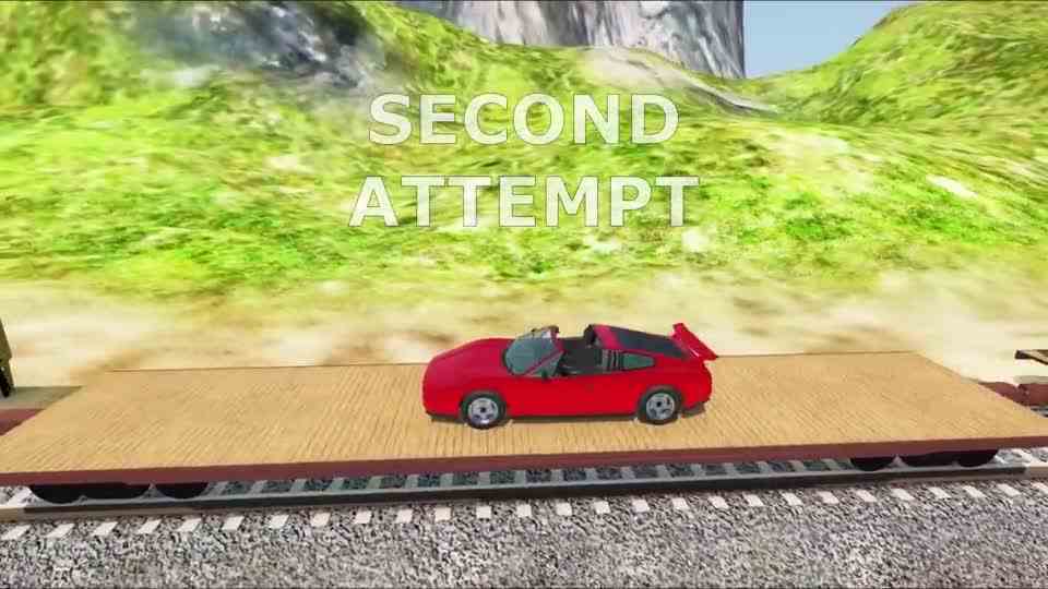 车祸模拟：运载超跑的火车出事