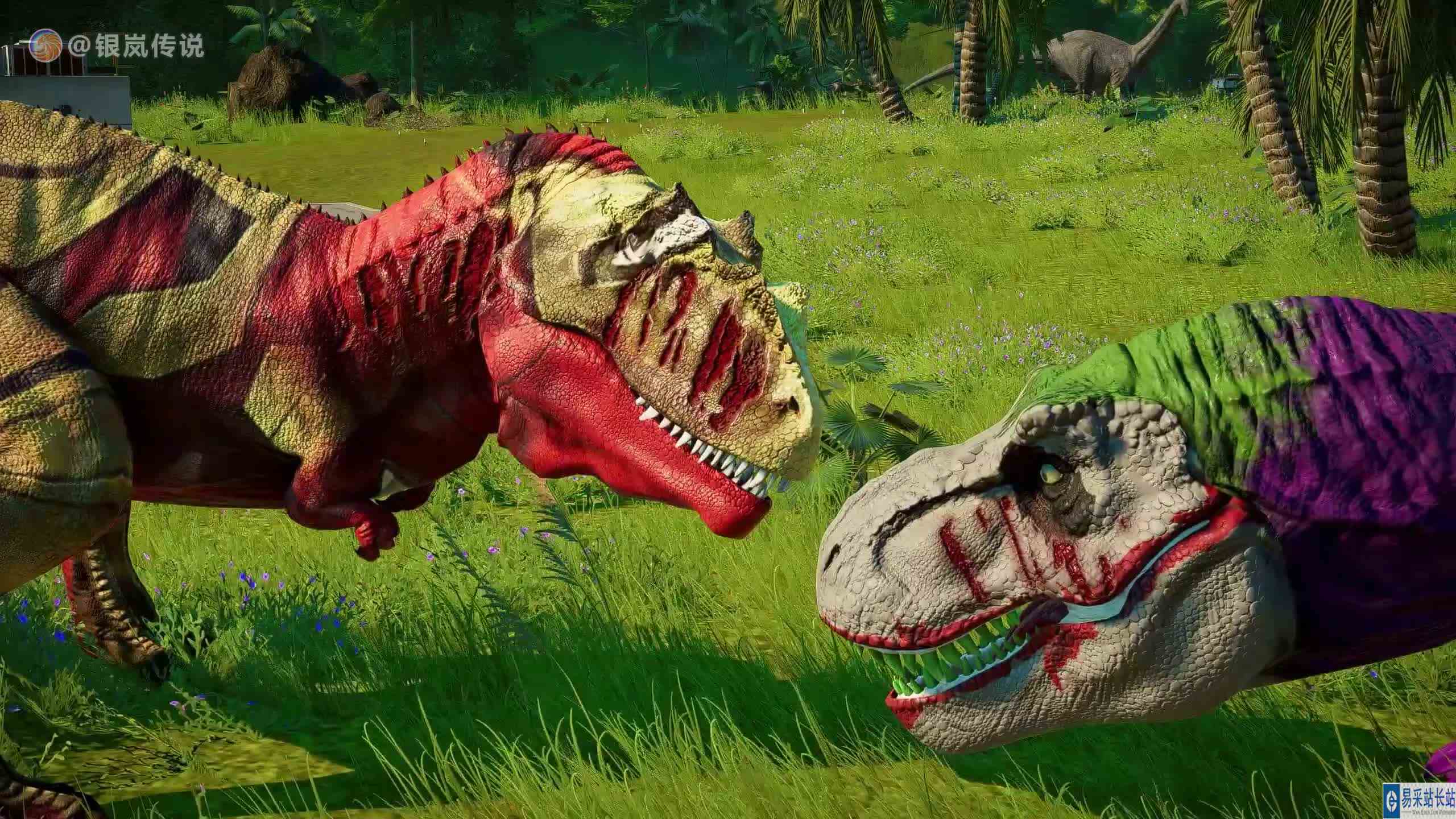 绿巨霸王龙 VS 巨兽龙、霸王龙 ~ 侏罗纪世界进化 #游戏新星扶持计划 