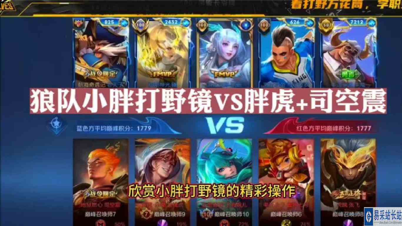 狼队小胖打野镜VS胖虎+司空震
