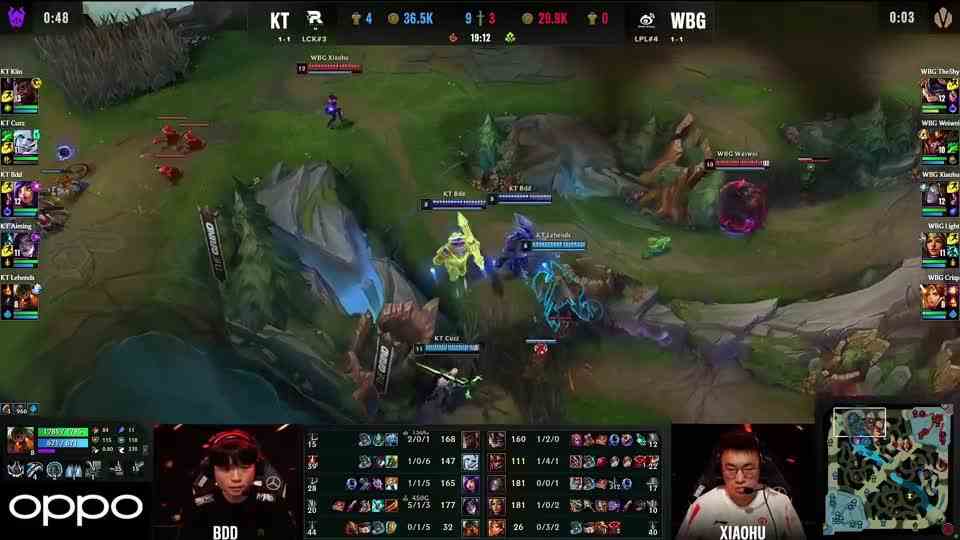 立大功！Xiaohu发条神走位躲控，WBG劣势反打1换3击退KT